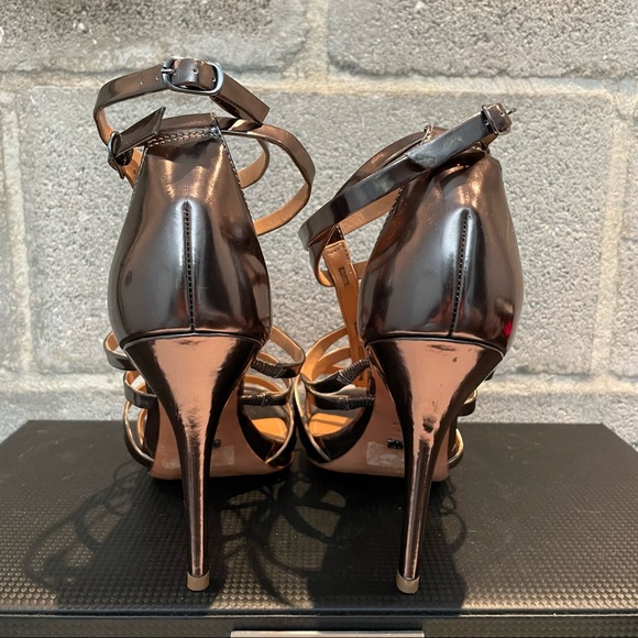 Schutz Metallic Strappy Stiletto Sandal - Picture 4 of 10